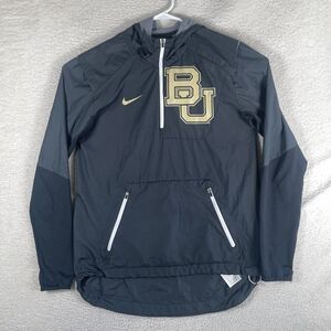 Nike Baylor University Jacket Mens Small Black Rain Repel Windbreaker Hooded